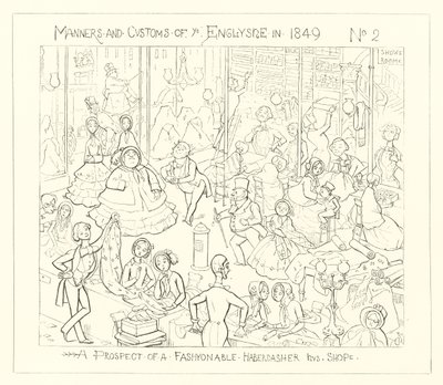 1849, En udsigt til en fashionabel habitbutik af Richard Doyle