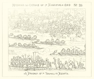 1849, En udsigt til Themsen-regattaen af Richard Doyle