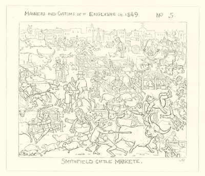 1849, Smithfield Kvægmarked af Richard Doyle