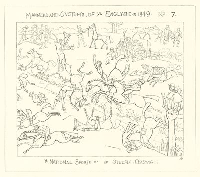1849, Den nationale sport steeple chasing af Richard Doyle