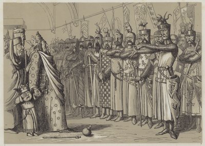 Henrik III mødes med sit parlament (akvatint) af Richard Doyle