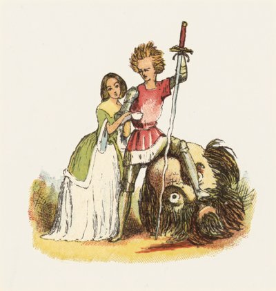 Illustration til Jack The Giant Killer (farve litho) af Richard Doyle