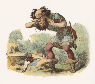 Illustration til Jack The Giant Killer (farve litho) af Richard Doyle