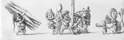 Skotske og spanske besøgende til den store udstilling, 1851 af Richard Doyle