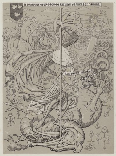 St. George dræber dragen (akvatint) af Richard Doyle