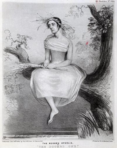 Den moderne Ophelia, eller Den dømte, 1845 af Richard Doyle