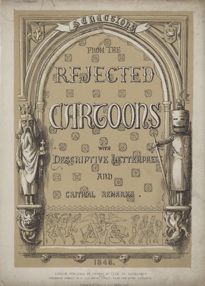 Titelside for udvalg fra de afviste tegnefilm (akvatint) af Richard Doyle