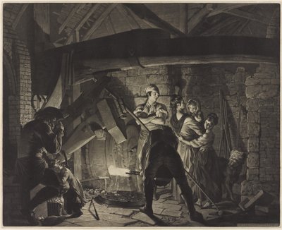 An Iron Forge, efter Joseph Wright fra Derby (1734-97) af Richard Earlom