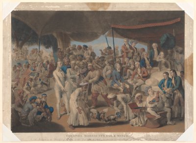 Oberst Mordaunts hanekamp i Lucknow af Richard Earlom