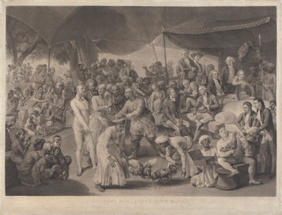 Oberst Mordaunts hanekamp i Lucknow af Richard Earlom