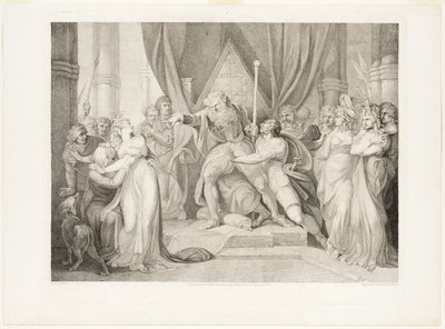 Lear kaster sin datter Cordelia ud af Richard Earlom