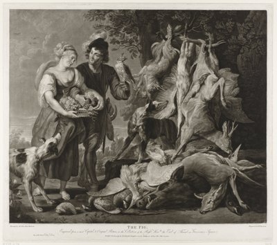 Portræt af Peter Paul Rubens og hans kone Figen (titel på objekt) af Richard Earlom