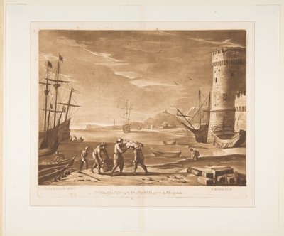 Havn med sømænd, der læsser varer, 1774. af Richard Earlom
