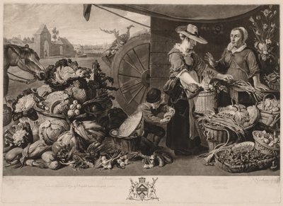 De fire markeder: Grøntsagsmarkedet, 1779. af Richard Earlom