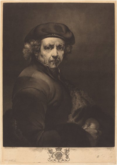 Rembrandt, selvportræt af Richard Earlom after Rembrandt van Rijn