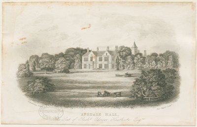 Apedale Hall House and Park: steel engraving, nd [? Late 18th cent] dani af Richard Edensor Heathcote