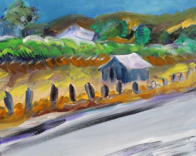 Skur ved motorvejen, 2017 af Richard Fox