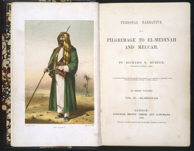 Titelside til Richard F. Burton, "Rapport om min pilgrimsrejse til Medina og Mekka", bind lI., 1855 af Richard Francis Burton