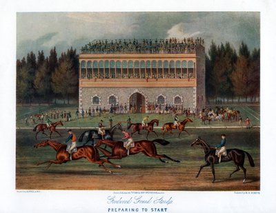 Goodwood Grand Stand, forbereder sig til start, 1836. af Richard Gibson Reeve