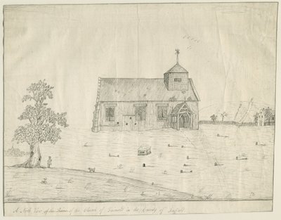 Afskedskirken: pennetegning, nd [slut 1700-tallet] (tegning) af Richard Greene