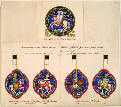 Tempelriddernes segl fra 1180, 1203, 1224, 1234, 1845 af Richard Hamilton Essex
