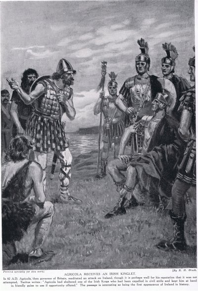 Agricola modtager en irsk kongekarl, illustration fra "Hutchinson