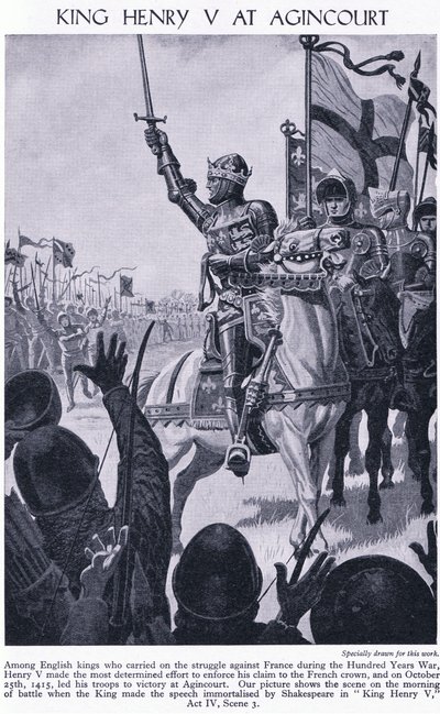 Kong Henrik ved Agincourt 1415 e.Kr., ca. 1950 af Richard Henry Brock