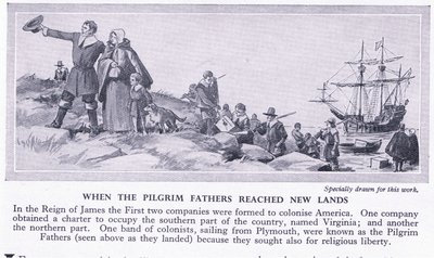 Da pilgrimsfædrene nåede nye lande, ca. 1950 af Richard Henry Brock