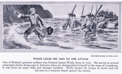 Wolfe leder sine mænd til at angribe. Canada 1759 e.Kr., ca. 1950 af Richard Henry Brock