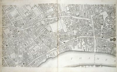 Plade fra "Plan of the Cities of London and Westminster the Borough of Southwark, and Parts Adjoining", c.1792-1799 af Richard Horwood