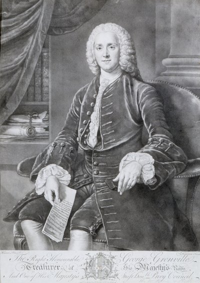 George Grenville (1712-70) (litho) af Richard Houston