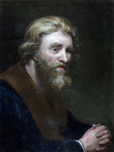 Portræt af en skægget mand, 1800-tallet. af Richard James Lane