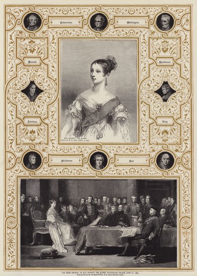 Hendes Majestæt Dronningens første råd, Kensington Palace, 20. juni 1837 af Richard James Lane
