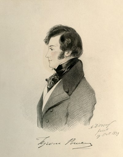Tyrone Power, 1839. af Richard James Lane