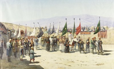 Shakhsei-Vakhsei, religiøs procession af muslimer af Richard Karlovich Zommer