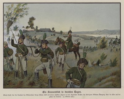 En solstråle midt i mørke dage (farve litho) af Richard Knotel