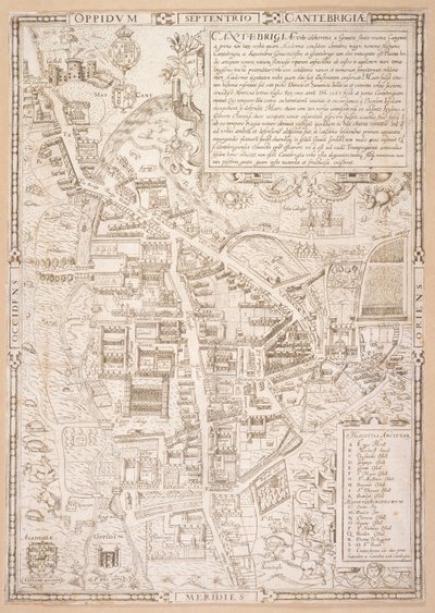 Kort over Cambridge, fra Caius 