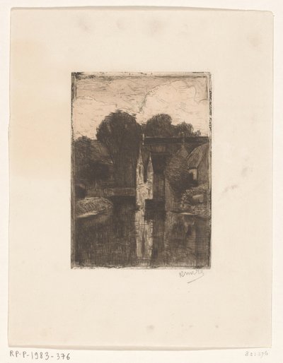 Huse på vandet af Richard Nicolaüs Roland Holst (signed by artist)