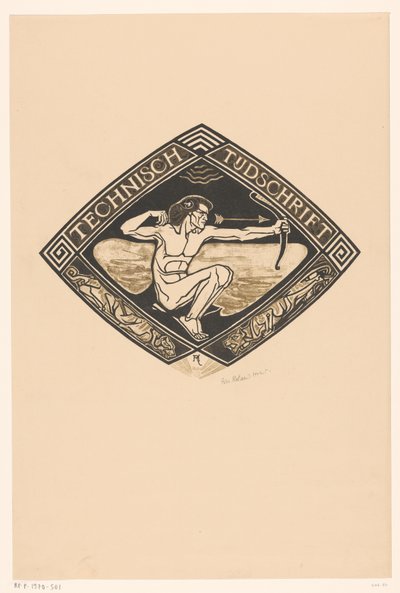 Forsidedesign til: Technical Magazine, 1914 af Richard Nicolaüs Roland Holst (signed by artist)