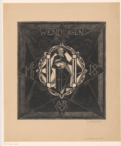 Omslagsdesign for: Wendingen, 1918 af Richard Nicolaüs Roland Holst (signed by artist)