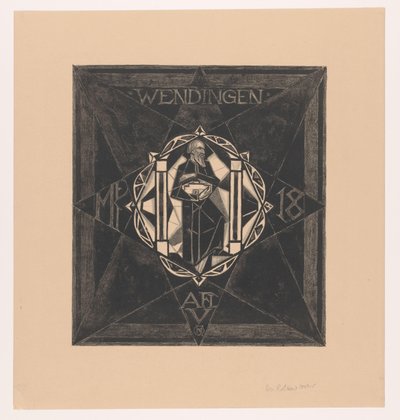 Omslagsdesign for: Wendingen, 1918 af Richard Nicolaüs Roland Holst (signed by artist)