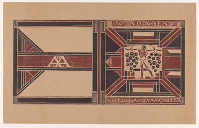 Omslagsdesign for: Wendingen, 1921 De delegerede medlemmers arbejde (titel på objekt) af Richard Nicolaüs Roland Holst (signed by artist)