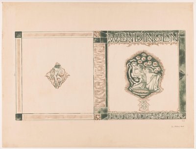 Omslagsdesign til: Wendingen, Træskærerudgave, 1919 af Richard Nicolaüs Roland Holst (signed by artist)