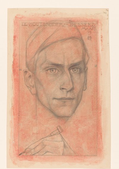 Portræt af træskæreren B. Essers af Richard Nicolaüs Roland Holst