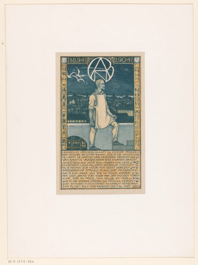 Tryk i anledning af tiårsdagen for den generelle hollandske diamantarbejderforening i 1904 af Richard Nicolaüs Roland Holst