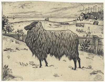 Får i et kystlandskab af Richard Nicolaüs Roland Holst