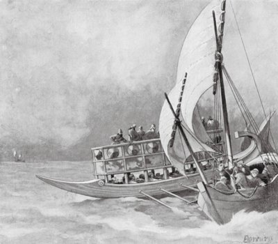 Tilfangetagelse af en jonisk pirat (litografi) af Richard Norbury
