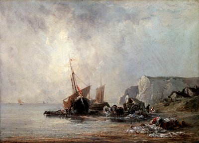Både ved Normandiets kyst, 1823. af Richard Parkes Bonington