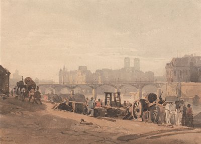 Île de la Cité af Richard Parkes Bonington