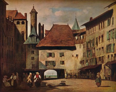 La Place du Molard, Genève, c1830 af Richard Parkes Bonington